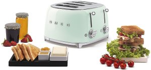 Toster Smeg Toster czteroszczelinowy Smeg TSF03PGEU 4 Tosty Grzanki Rozmrażanie 2000W 12