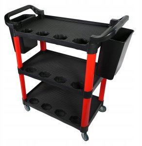 Wózek narzędziowy Falon-Tech WÓZEK WARSZTATOWY 3 POZIOMY PLASTIKOWY NARZĘDZIOWY SERWISOWY SZAFKA 3 PÓŁKI 4