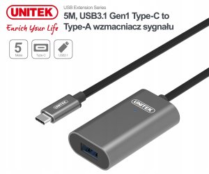 Adapter USB Unitek Unitek U304A wzmacniacz sygnału USB-C na USB(A) 5M 2