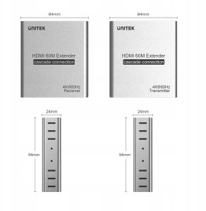 System przekazu sygnału AV Unitek Ekstender HDMI 2.0 4K through Ethernet do 60m 2