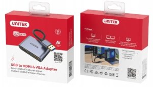 Adapter USB Unitek Adapter Unitek USB 3.0 - HDMI / VGA Full HD 60Hz 3