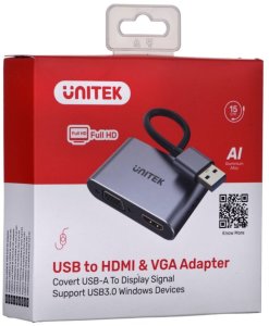 Adapter USB Unitek Adapter Unitek USB 3.0 - HDMI / VGA Full HD 60Hz 6