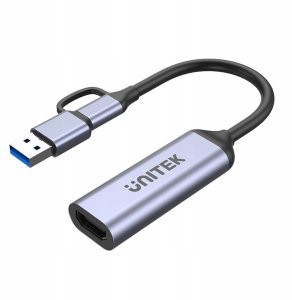 Adapter AV Unitek Rejestrator Video Grabber HDMI Unitek USB-C/A 3