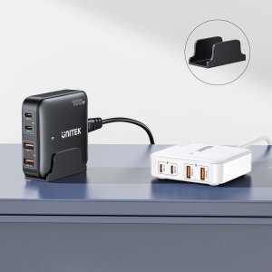 Ładowarka Unitek Ładowarka biurkowa Unitek P1229AWH01 GaN 2xUSB-C 2xUSB-A PD 100W QC Biała 5