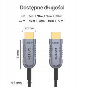 Unitek Unitek kabel optyczny HDMI 2.1 AOC 8K 120Hz 40 m 7