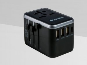 Verbatim Adapter podróżny Verbatim UTA-04 World to World USB-A USB-C QC 3.0 PD 61W 16