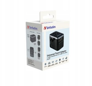 Verbatim Adapter podróżny Verbatim UTA-04 World to World USB-A USB-C QC 3.0 PD 61W 3