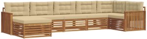 vidaXL Zestawy sof 7 pcs i Beżowy Lite Drewno Akacji 2