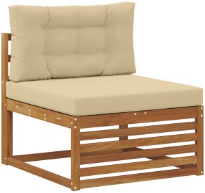 vidaXL Zestawy sof 7 pcs i Beżowy Lite Drewno Akacji 4