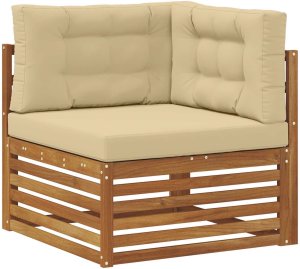 vidaXL Zestawy sof 7 pcs i Beżowy Lite Drewno Akacji 5