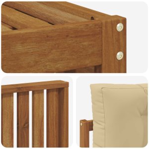 vidaXL Zestawy sof 7 pcs i Beżowy Lite Drewno Akacji 6