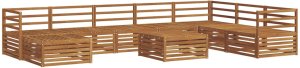 Ambiance vidaXL Zestawy sof 9 pcs Lite Drewno Akacji 2
