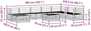 Ambiance vidaXL Zestawy sof 9 pcs Lite Drewno Akacji 10