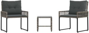 vidaXL vidaXL Zestaw Mebli Ogrodowych z poduszką 3 pcs Szary 2