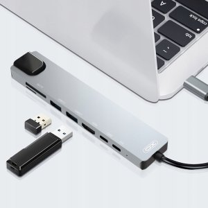 HUB USB XO XO adapter HUB HUB003 8w1 HDMI 4K 2x USB 3.0 USB-C PD 100W USB-C RJ45 SD micro SD 4
