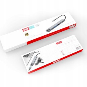 HUB USB XO XO adapter HUB HUB003 8w1 HDMI 4K 2x USB 3.0 USB-C PD 100W USB-C RJ45 SD micro SD 6