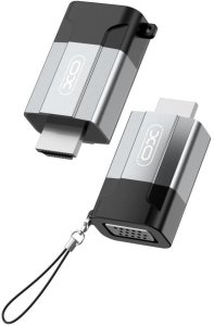 XO XO ADAPTER PRZEJŚCIÓWKA KONWERTER MĘSKIE HDMI - ŻEŃSKIE VGA SZARY GB014 2