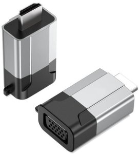 XO XO ADAPTER PRZEJŚCIÓWKA KONWERTER MĘSKIE HDMI - ŻEŃSKIE VGA SZARY GB014 4