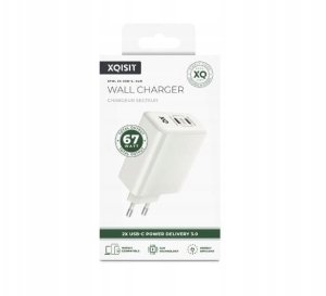 Ładowarka Xqisit Ładowarka sieciowa Xqisit dual 2x USB-C - 67W Power Delivery 3.0 GaN Biały 4