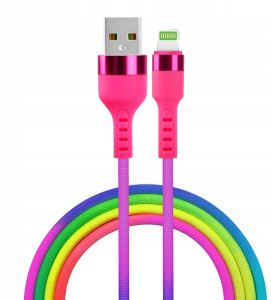 Kabel USB Setty Setty kabel USB - Lightning 1,2 m 2,1A KNA-L-1.22.113 tęczowy 2