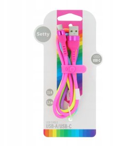 Kabel USB Gembird USB-A - USB-C 1.2 m Wielokolorowy (GSM171576) 2