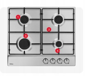 Płyta grzewcza Amica Płyta gazowa AMICA PGA6100BpR INOX 4palniki 6