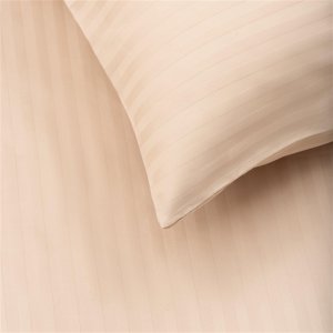Domoletti BED COV SET STRIPED SATEEN SAND 160X200 3