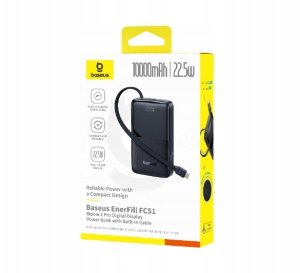 Powerbank Baseus Powerbank Baseus EnerFill FC51 10000 Bipow2 Pro 22,5W Czarny + Kabel USB-C 2