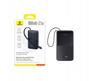 Powerbank Baseus Powerbank Baseus EnerFill FC51 10000 Bipow2 Pro 22,5W Czarny + Kabel USB-C 4