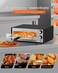 Kuchenka Piec do pizzy elektryczny 30cm 1450W regulacja temp. do domu lokalu 7