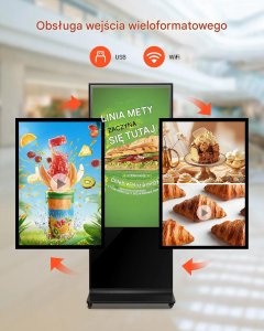 System interaktywny Kiosk multimedialny 139 cm 4K ekran dotykowy WiFi do reklamy 4