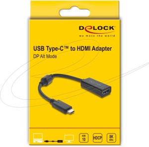 Adapter AV Delock USB Type-C Adapter do HDMI (DP Alt Mode) 8K 60 Hz z HDR i HDCP czarny 3