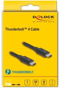 Delock Thunderbolt 4 Kabel 40 Gbps PD 3.1 240 W 1 m czarny 2