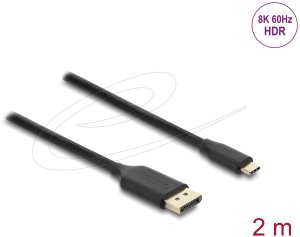 Kabel Delock USB Type-C do Kabel DisplayPort (DP Alt Mode) 8K 60 Hz z funkcja HDR 2 m czarny 2