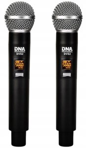 Mikrofon DNA 2x MIKROFON BEZPRZEWODOWY DYNAMICZNY STACJA UHF ZESTAW KARAOKE DJ DNA DVS2 3