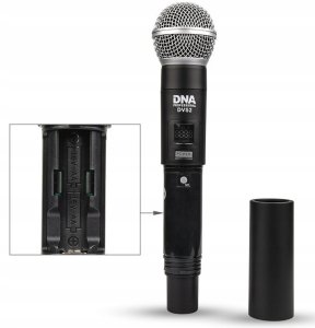 Mikrofon DNA 2x MIKROFON BEZPRZEWODOWY DYNAMICZNY STACJA UHF ZESTAW KARAOKE DJ DNA DVS2 4