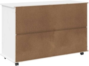 vidaXL vidaXL Rolkowa szafka Biały 100 x 39 x 65,5 cm Lite drewno sosnowe 7