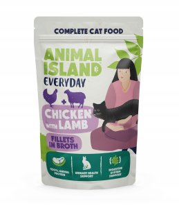 Animal Island ANIMAL ISLAND kurczak z jagnięciną saszetki dla kota 12x85g 2