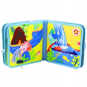 LeanToys Książeczka Edukacyjna Sensoryczna Filcowa 3D Dinozaury 2