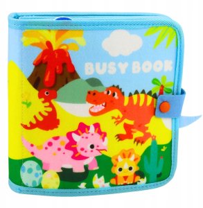 LeanToys Książeczka Edukacyjna Sensoryczna Filcowa 3D Dinozaury 3