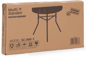 ModernHome Stolik półokrągły MultiGarden szklany wytrzymały 9