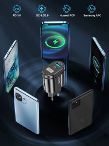 Ładowarka Alogy Ładowarka sieciowa szybka 65W GaN, USB C USB A czarna 4