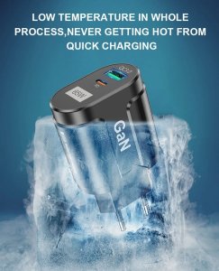 Ładowarka Alogy Ładowarka sieciowa szybka 65W GaN, USB C USB A czarna 5