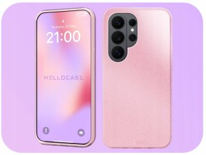 Hello Case Etui do Samsung Galaxy S26 Ultra (Brokatowe, Różowe, Silikon, Case) Szkło 4