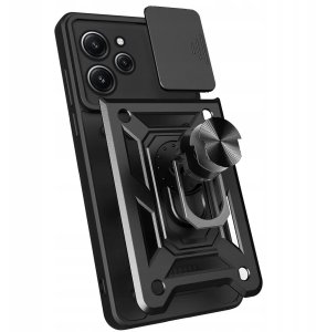 Hello Case Etui Pancerne Do Xiaomi Redmi 12 4G / 5G (Czarne, Armor, Ochronne) Szkło 4