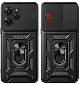 Hello Case Etui Pancerne Do Xiaomi Redmi 12 4G / 5G (Czarne, Armor, Ochronne) Szkło 5