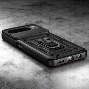 Hello Case Etui Pancerne Do Google Pixel 10 Pro XL (Czarne, Armor, Ochronne) Szkło 3
