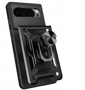Hello Case Etui Pancerne Do Google Pixel 10 Pro XL (Czarne, Armor, Ochronne) Szkło 4