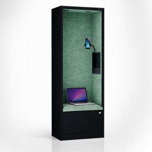 Jan Nowak Kabina akustyczna SALLY MentalBox 600 mm – czarny korpus, zielone siedzisko 14