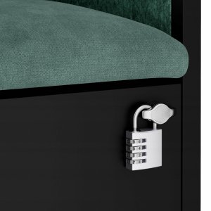 Jan Nowak Kabina akustyczna SALLY MentalBox 600 mm – czarny korpus, zielone siedzisko 5